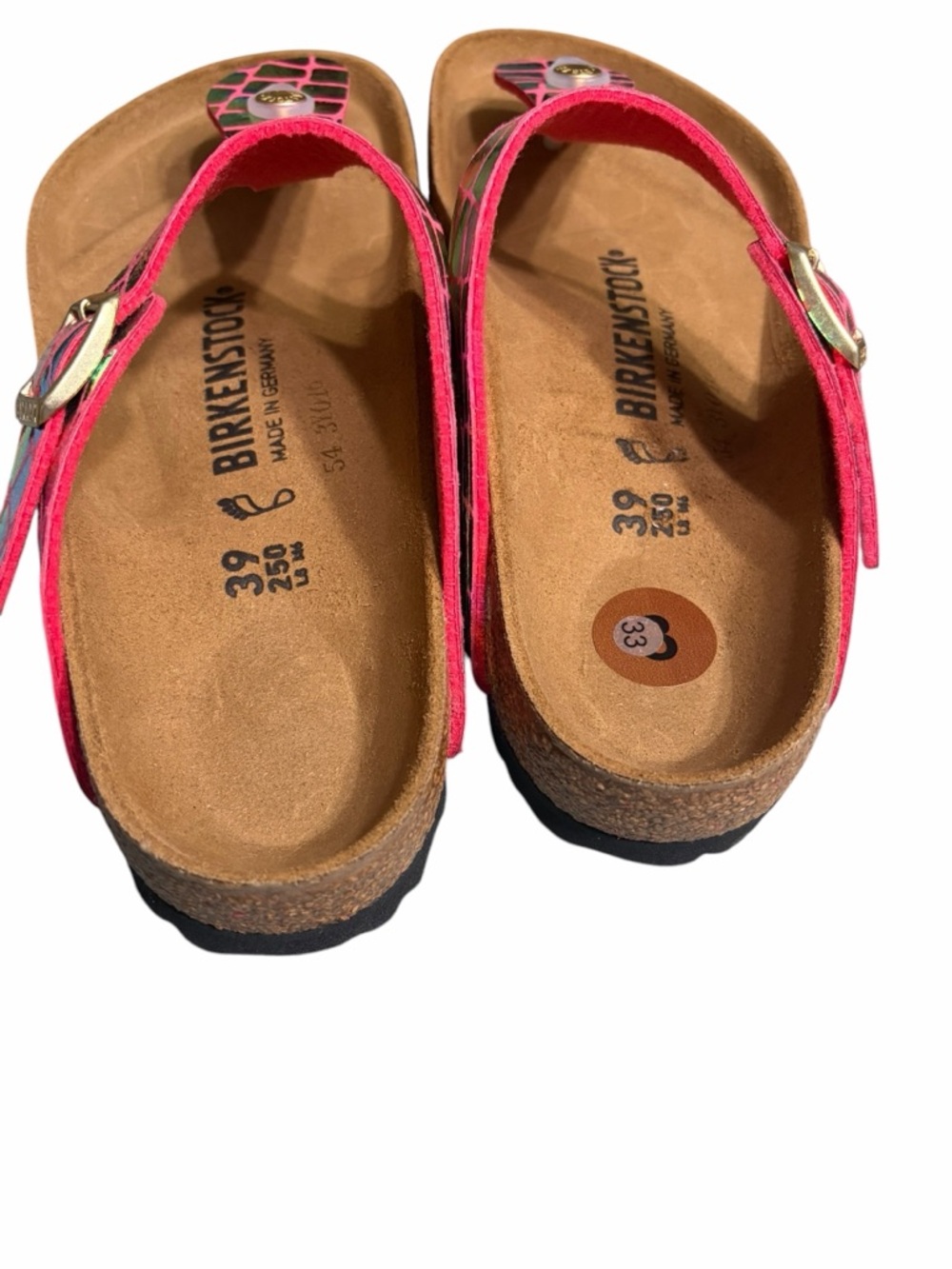 Birkenstock Pink Iridescent T-Strap Sandals - Picture 8 of 10
